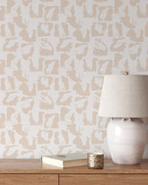 Beige Brush Stroke Wallpaper
